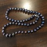 Peacock Pearl Necklace With Sterling Silver Clasp Purple Photo 2