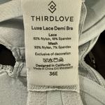 Thirdlove  Luxe Lace Demi Bra Womens 36E Sage Eyelet Underwire Lace Adjustable Photo 2