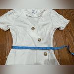 Chic White Asymmetrical Button Dress Size 0 Photo 5