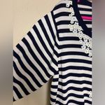 Cathy Daniels  Navy & White Nautical Stripe Floral Sequin 1/2 Sleeve Sweater 2X Photo 5