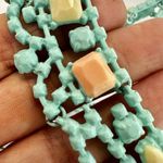 Blue metal orange yellow bib necklace Photo 4