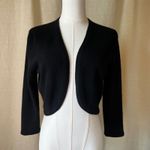 Saks 5th Avenue Saks Fifth Avenue 100% Cashmere Cropped Open Front Bolero Cardigan Black Medium Photo 7