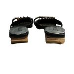 JTM Sandals Black Gold Rhinestones Embellished Bling Shoes Slip On Size 37 6.5 Photo 5