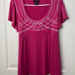 Apostrophe  women’s pink stretch scoop neck tie loose sleeve empire‎ blouse top Photo 0