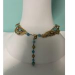 Rainbow Sandals Vintage Gold Beaded Multilayer Statement Necklace L-1 Photo 1