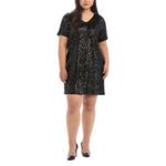 Hilary Radley Women’s Cocktail Sequin Black Dress Photo 1