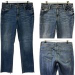 a.n.a  Straight Leg Raw Hem Mid Rise Medium Wash Blue Jeans Womens 12 Photo 1