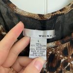 WD•NY EUC | WD.NY women’s leopard print sheer layer drapey long tier tank blouse large Photo 3