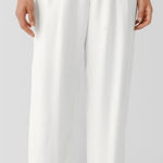 Eileen Fisher NWT  Silk Georgette Crepe Lantern Pant Bone M Photo 0