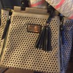 Marc New York Andrew Marc Brushed Gold Black Leather Tote Shoulder Bag Purse Bag Photo 4