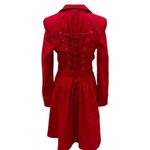 Anthropologie  Elevenses Red Corset Lace Up Trench Coat Photo 4