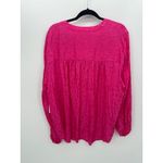 On 34th Women Button Front Blouse Size 3X Barbie Pink Printed Office Career NWT Photo 1