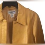 Pendleton  mustard colored leather jacket Sz small Photo 2