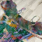 Jessie Liu Summer Floral Tiered Silk Midi Dress Size Medium Purple Photo 7