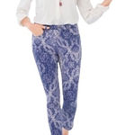 NYDJ  for Chico’s Blue and Purple Paisley Scroll Skinny Cropped Ankle Jean New Photo 0