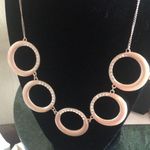 Tahari  Rose gold pave circles necklace Photo 1