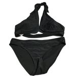 Aerie Bikini Set Hipster Brief Halter Keyhole Removable Cups Black L Photo 0