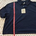 Fabletics NWT Classic Navy Boxy Short Sleeve Polo Shirt Size Large Photo 4