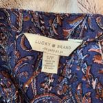 Lucky Brand  Women's Boho Floral Smocked Babydoll High Low Hem Long Sleeve Blouse Photo 4