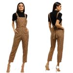 Rue Stiic Linen Blend Black Costella Overalls Jumpsuit‎ Sz M Size M Photo 3