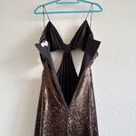 HALSTON Chloe Gown Maxi Dress in Sequins Espresso Brown Size 12 Photo 11