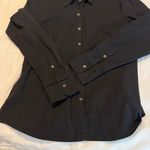 Loft Ann Taylor  Black Fitted Dress Shirt Women’s Size 6 Stretch Classic Career Photo 8