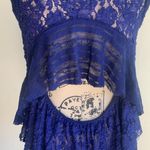 Free People Dark Bloom Lace Open Back Purple Top Sz XS Photo 12