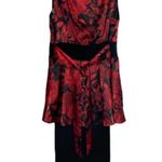 Sheri Martin Two Piece Top and Pant Red Black Floral Set Size 14 Photo 9