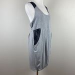 Heartloom Mini Dress M Gray Knit Black Lace Racerback Pockets Sleeveless Photo 1