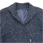 Paul Levy 1970s 1980s Long Wool Navy Confetti Chevron Print Coat Women’s Sz L Size L Photo 1