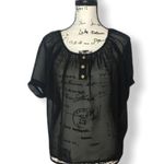 Poetry Sheer Black Blouse Photo 0