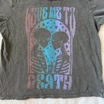 Lucky Brand  Love Me To Death Graphic T-Shirt Size M Skeletons Grunge Rock Photo 2