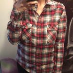 Forever 21 Flannel Shirt Spike Stud Plaid Button M Photo 1