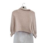 Free People  Cowl Neck Long Sleeve Ribbed Knit Sweater Beige Pullover Size Small Photo 4