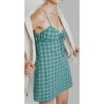 Wild Fable Women's S‎ Babydoll Dress Plaid Thin Strap Tie Front Mini Green Grunge Skater Photo 7