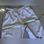 Palm Grove Women's 2X Beige Palm Flower Printed Pull On Cropped Pants Wide Leg Tan Photo 10