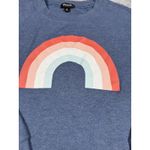 Wildfox Sweatshirt Womens Small Blue Rainbow Crewneck Pullover Graphic Soft New Photo 3