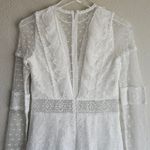 Alexis  Elize‎ White Lace Midi Dress Long Sleeve Size Medium Bridal Photo 13