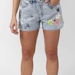 Barbie x Forever 21 Denim Flower Cut Off Jean Shorts Sz 26 Blue Photo 6