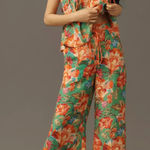 Farm Rio  x Anthropologie Tie-Front Floral Pants | Designer Women’s Printed Pants Photo 0