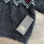 Frye New Semi-Cropped Textured Fuzzy Nordic Sweater Sz L Women’s Navy Super Soft Photo 9