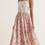 NEW Bombay Paisley Pink Print With Mirrored Accent On BODICE Dress XS Silver Photo 1