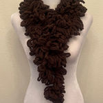 NWT Angela’s Designs hand crocheted one of a kind chocolate brown 74” boa scarf Photo 0