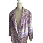 Eloquii Purple White Floral Linen Blend Jacket Blazer Sz 26 Photo 3