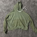 Aerie  Olive Green Knit Hoodie Photo 0