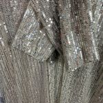 Bohme Böhmé Gold Sequin Maxi Dress Long Sleeve V-Neck Evening Gown Size S NYE Photo 6