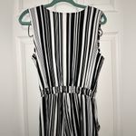 Ny Collection Jumpsuit Size Small Black White Stripes Wide Leg Cropped Photo 5