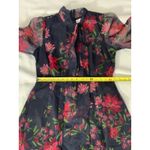Rachel Parcell  Floral‎ Tie Neck Long Sleeve Satin Dress Floral Ink size 12 Photo 5