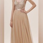 BHLDN  Champagne Balletcore Beaded Maxi Gown Photo 0