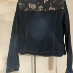 Vintage America Dark Blue Floral Jean Jacket Size L Photo 1
